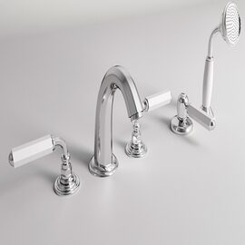 Park Avenue Dark White baterie montaj pe cada crom 