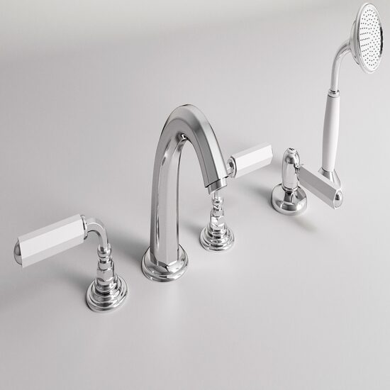 Park Avenue Dark White baterie montaj pe cada crom 