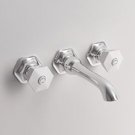 Park Avenue Bianca baterie lavoar clasica incastrata perete 3 module crom 