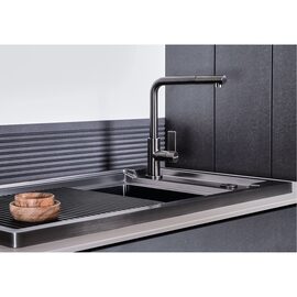 Foster Vela Plus baterie bucatarie 1 jet gun metal satinat 