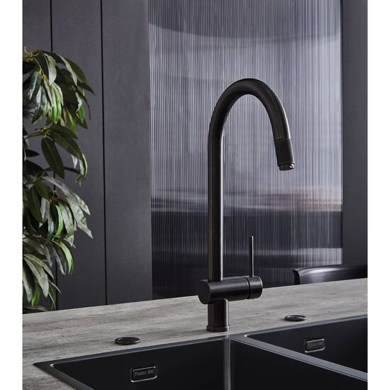 Foster Volta  baterie bucatarie 1 jet gun metal satinat 